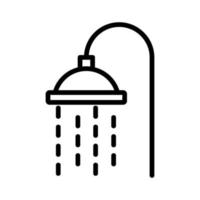 Wasser Dusche Waschraum Gliederung Symbol Vektor Illustration