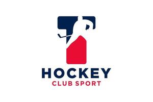 Vektor Initialen Brief t mit Eishockey kreativ geometrisch modern Logo Design.