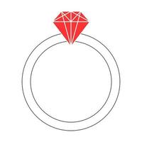 einfache Illustration des Ringsymbols für st. Valentinstag vektor