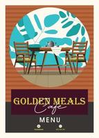 golden Mahlzeiten Cafe Speisekarte Karte vektor