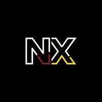 abstrakt brev nx logotyp design med linje förbindelse för teknologi och digital företag företag. vektor