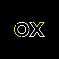 abstrakt brev oxe logotyp design med linje förbindelse för teknologi och digital företag företag. vektor