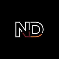 abstrakt Brief nd Logo Design mit Linie Verbindung zum Technologie und Digital Geschäft Unternehmen. vektor