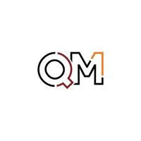 abstrakt brev qm logotyp design med linje förbindelse för teknologi och digital företag företag. vektor