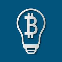 symbol bitcoin glödlampa ikon på vit bakgrund. vektor illustration.