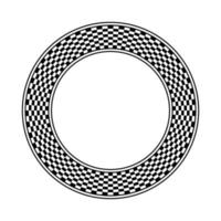 schwarz und Weiß kariert Kreis Rahmen Vektor