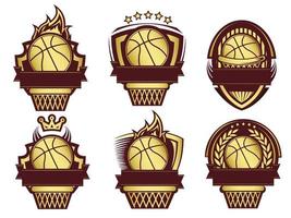 Illustration von golden Basketball Vorlage einstellen vektor