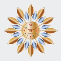 Mauer Uhr . Stunde, Minute und zweite Hände mit ein Zeit Rahmen mit Uhr Seite Design vektor