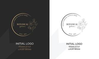 minimal feminin botanisk blommig gren och logotyp. hand dragen bröllop ört, hemplanta med elegant löv. botanisk rustik trendig grönska vektor