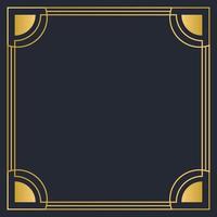 golden Kunst Deko Rahmen Vektor Design im dunkel Blau Hintergrund
