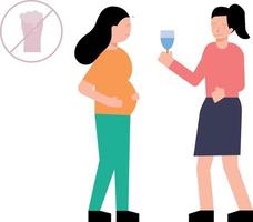 schwanger Frauen sind nicht erlaubt zu trinken. vektor