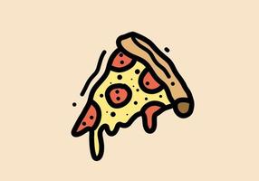 Hand Zeichnung von Pizza Scheibe Design vektor