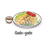 gago Gado oder mischen Gemüse Salat mit Erdnuss Soße indonesisch traditionell Mahlzeit Essen vektor