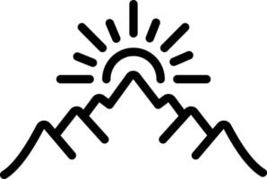 linje ikon för soluppgång vektor