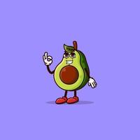cooler Avocado-Charakter, der ok Geste zeigt vektor
