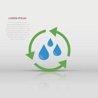 Vektor Wasser Zyklus Symbol im eben Stil. Recycling Zeichen Illustration Piktogramm. Ökologie Geschäft Konzept.