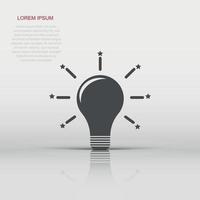 ljus Glödlampa ikon i platt stil. aning illustration piktogram. lampa tecken företag begrepp. vektor