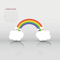 Farbe Regenbogen mit Wolken. Vektor Illustration