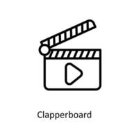 clapperboard vektor översikt ikoner. enkel stock illustration stock