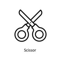 scissor vektor översikt ikoner. enkel stock illustration stock