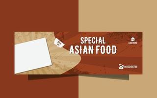 asiatisch Essen Startseite Speisekarte Banner Design vektor