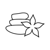 Felsen und Blume Spa und Sauna Gliederung Symbol Vektor Illustration