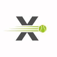 första brev x tennis logotyp. tennis sporter logotyp symbol mall vektor