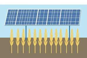sol- energi paneler på en fält vektor