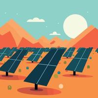 Solar- Energie Paneele im ein Wüste vektor