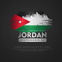 Jordan Unabhängigkeit Tag Gruß Karte Vorlage vektor