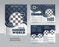 4 Seite Reise Broschüre Vorlage Design vektor