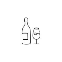 Wein Linie Stil Symbol Design vektor