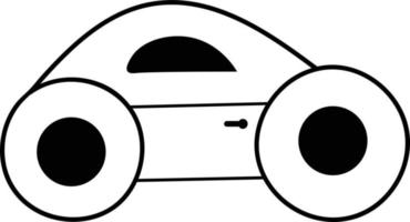Auto Symbol Über Weiß Hintergrund, Linie und füllen Stil, Vektor Illustration