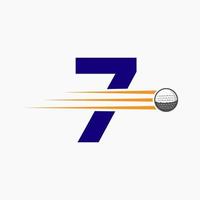 Brief 7 Golf Logo Design. Initiale Eishockey Sport Akademie Zeichen, Verein Symbol vektor
