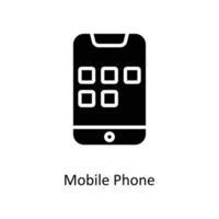 Handy, Mobiltelefon Telefon Vektor solide Symbole. einfach Lager Illustration Lager