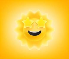 Sommersonne Emoticon. Guten Tag, Sonnenscheinkonzept vektor