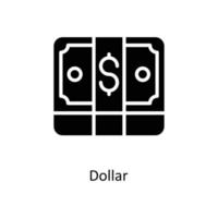 Dollar Vektor solide Symbole. einfach Lager Illustration Lager