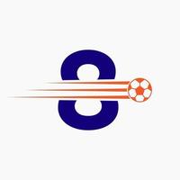 första brev 8 fotboll fotboll logotyp. fotboll klubb symbol vektor