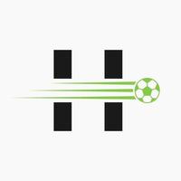 Initiale Brief h Fußball Fußball Logo. Fußball Verein Symbol vektor