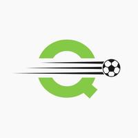 första brev q fotboll fotboll logotyp. fotboll klubb symbol vektor