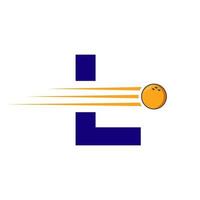 första brev l bowling logotyp. bowling boll symbol vektor mall