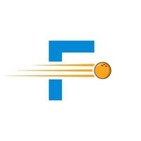 Initiale Brief f Bowling Logo. Bowling Ball Symbol Vektor Vorlage