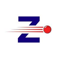 första brev z bowling logotyp. bowling boll symbol vektor mall