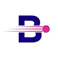 Initiale Brief b Bowling Logo. Bowling Ball Symbol Vektor Vorlage