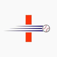 Initiale Brief ich Baseball Logo mit ziehen um Baseball Symbol vektor