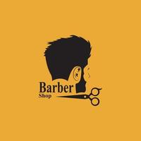 barberare affär hår stil silhuett vektor mall