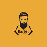 Barbier Geschäft Haar Stil Silhouette Vektor Vorlage