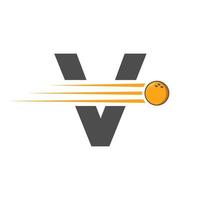 Initiale Brief v Bowling Logo. Bowling Ball Symbol Vektor Vorlage