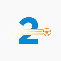 Initiale Brief 2 Fußball Fußball Logo. Fußball Verein Symbol vektor
