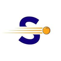 Initiale Brief s Bowling Logo. Bowling Ball Symbol Vektor Vorlage